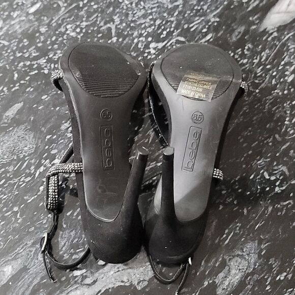 BRAND NEW BEBE STRAPPY HIGH HEEL STILETTOS RHINESTONES STRAP SANDAL - Picture 11 of 16